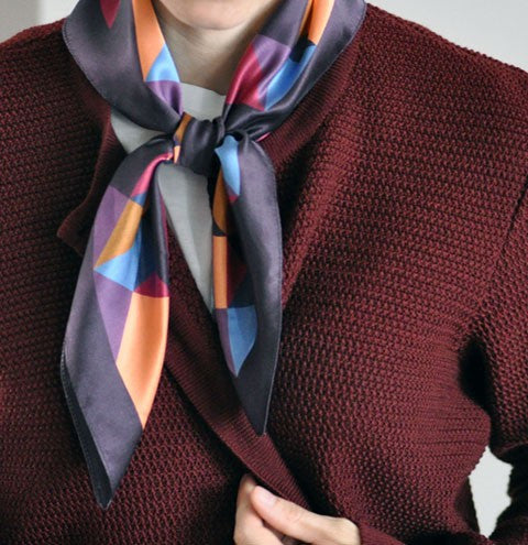 Bordeaux Triangle Silk Scarf