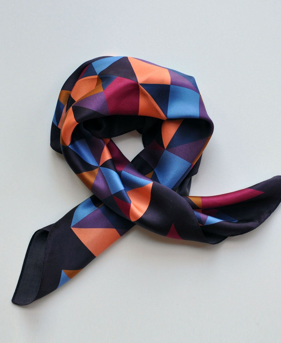 Bordeaux Triangle Silk Scarf