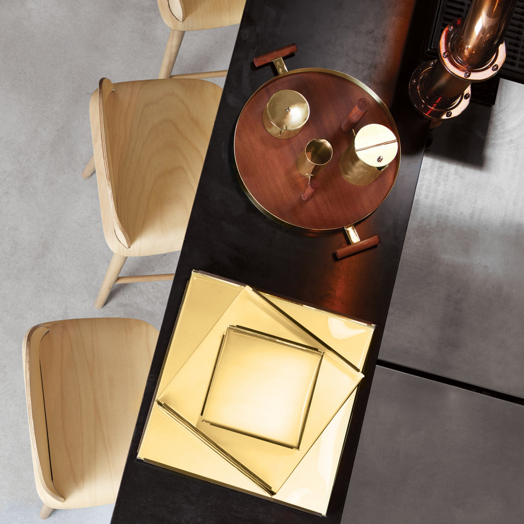 Brass & Mahogany Tray