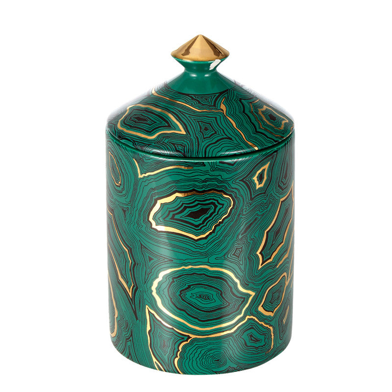 Malachite Lidded Candle