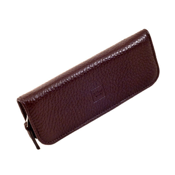 Leather Pen Case In Chocolate