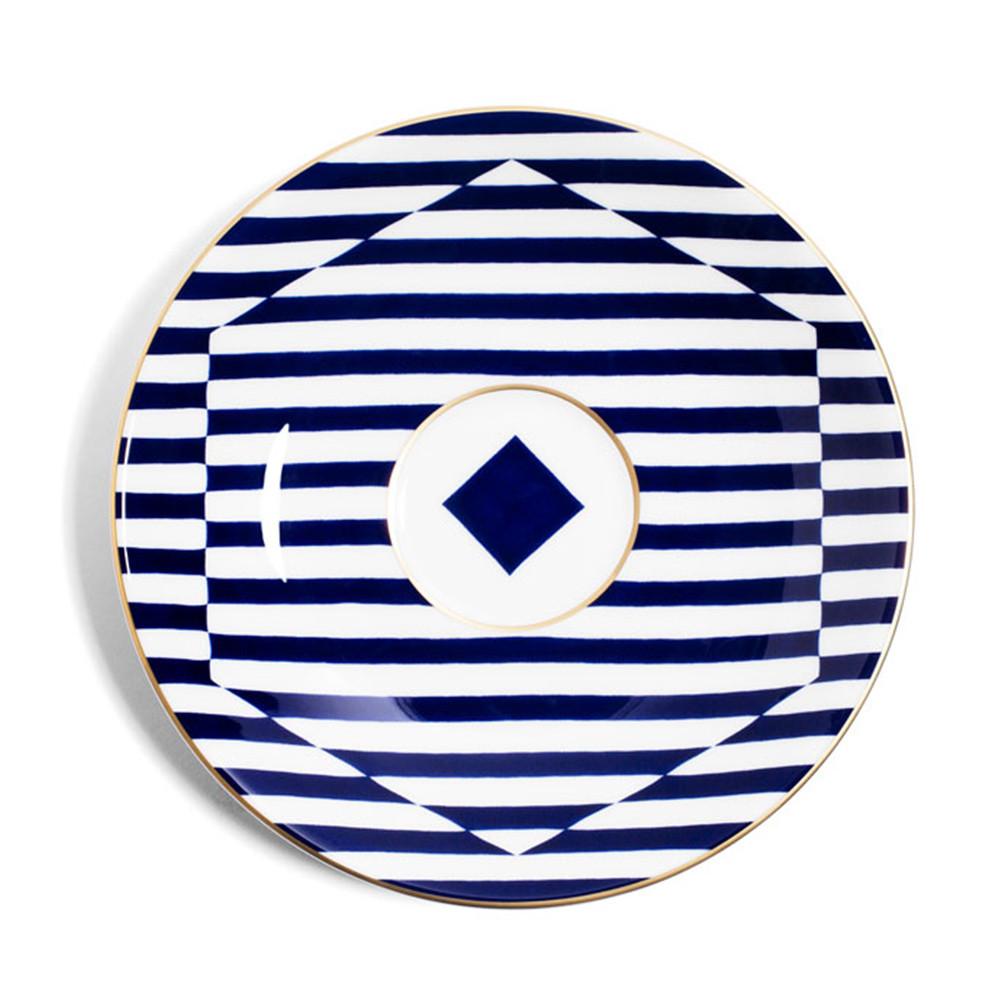 Superstripe Warp Teacup & Saucer - Platinum