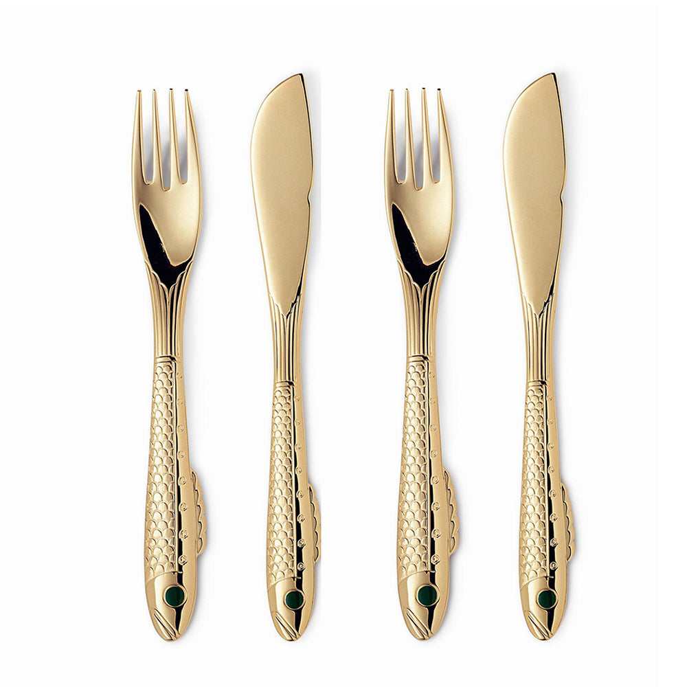 Nobel Gold Fish Flatware