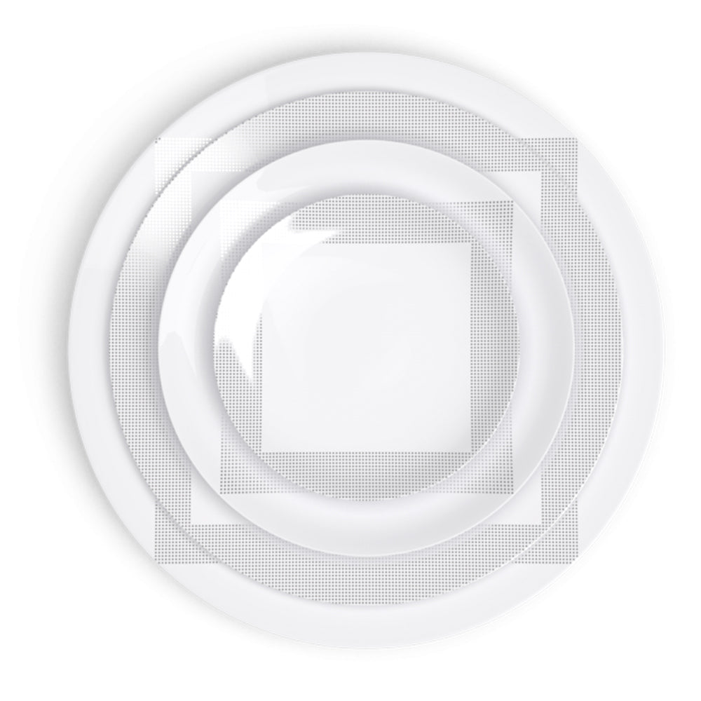 Square Platinum Dinner Plate