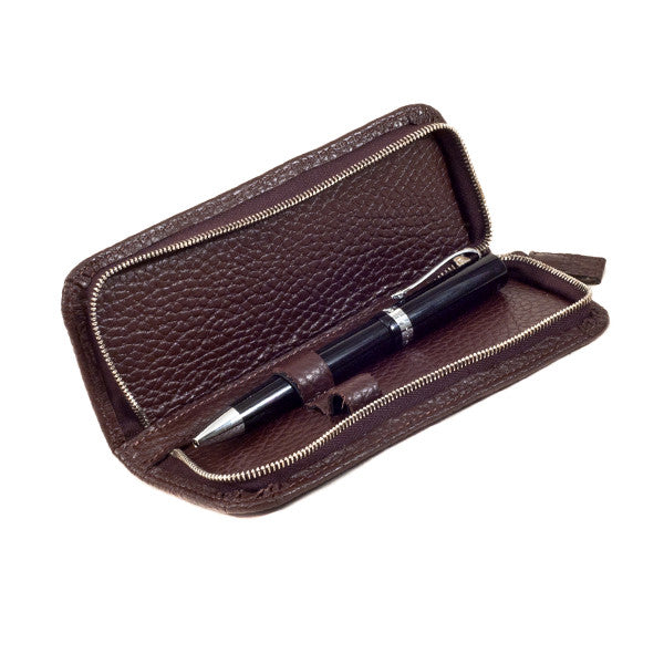 His & Hers Gifts : Leather Toiletry Case in Eggplant by R. Horns
